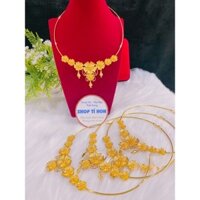 Kiềng hoa mai cưới cô dâu chạm 7 bông mạ vàng 24 cao cấp mẫu mới cực đẹp cực sang trọng