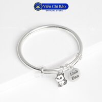 Kiềng tay bạc 925 trẻ em charm 12 con giáp ( Hàng có sẵn ) khắc tên theo yêu cầu - Viễn Chí Bảo L400777