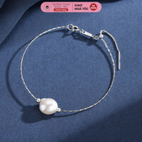 Kiềng Tay Bạc 925 Xuyên Tâm Hạt Ngọc Trai Thô 12ly - Ngọc Trai Trường Thịnh