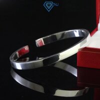 Kiềng tay bạc nam tròn trơn cao cấp bản dày dặn 3mm khắc tên theo yêu cầu LTA0149 - Trang Sức TNJ