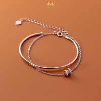Kiềng tay Bạc Nữ S925 Kèm Lắc Hình Trụ Cá Tính - MIRASON MLT4593 - Kiềng Tay Kèm Lắc Bạc Nữ S925