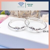 Kiềng tay nơ khắc tên cho bé gái, chuẩn bạc ta sáng đẹp không lo xuống màu - Vàng bạc an chi