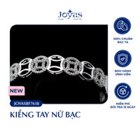 Kiềng tay nữ bạc Joyas - Kiềng tay bạc nữ nạm đá CZ - JOYASBF7618