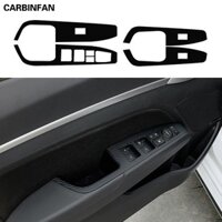 Kiểu Dáng Xe Carbon Đen Decal Cửa Sổ Ô Tô Nâng Nút Công Tắc Bảng Điều Khiển Bao Viền Miếng Dán Dành Cho Xe Hyundai Elantra A6 2016-2020 Avante