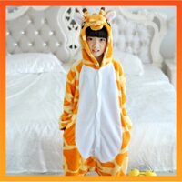 Kigurumi Hươu Cao Cổ Hoạt Hình Onesies Trẻ Em Khủng Long Stitch Động Vật Flannel Bộ Đồ Ngủ Trẻ Em Bé Đồ Ngủ Dự Tiệc Trang Phục Hóa Trang