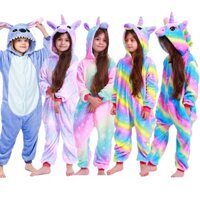 Kigurumi Kỳ Lân Khủng Long Stitch Pikachu Panda Onesies Trẻ Em Động Vật Áo liền quần Bé Gái Bé Trai Cosplay Bộ Đồ Ngủ Trang Phục
