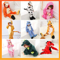 Kigurumi Stitch Khủng Long Hổ Hươu Cao Cổ Onesies Trẻ Em Bộ Đồ Ngủ Động Vật Áo liền quần Bé Gái Bé Trai Cosplay Bộ Đồ Ngủ Bé Trang Phục