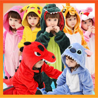 Kigurumi Stitch Khủng Long Pikachu Hoạt Hình Onesies Trẻ Em Động Vật Áo liền quần Bộ Đồ Ngủ Bé Gái Bé Trai Anime Trang Phục Hóa Trang Cho Halloween Giáng Sinh