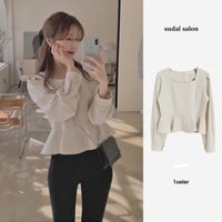 Kii Wii Áo kiểu cổ điển kiểu Hàn Quốc Áo sơ mi nữ dài tay