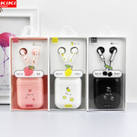 Kiki Hoạt Hình Đóng Hộp Tai Nghe In-Ear Có Dây Điện Thoại Di Động Tai Nghe Nhét Tai Bảo Quản Đa Năng Tai Nghe