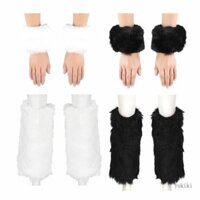 Kiki Nữ Lông Thú Giả Chân Ấm Cổ Tay Còng Boot Có Lông Boot Cuff Dây Đeo Cổ Tay