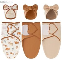 Kikin Bộ 2 Chiếc Chăn Cho Bé Có Nơ Mũ Bệnh Viện Túi Ngủ Thoáng Khí 0-3 Tháng Trẻ Sơ Sinh Quấn Khăn Bonnet