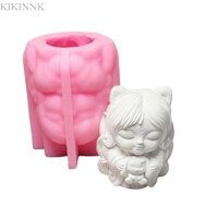 Kikin Silicone Chín Đuôi Cáo Cô Gái Khuôn Trang Trí Khuôn Chịu Nhiệt Độ