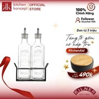 Kilner - Bộ chai thủy tinh đựng dầu ăn, nước tương, sốt tại bàn hoặc trong bếp - 0.3L/ 0.6L - 3 món