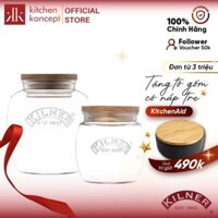 Kilner - Hũ thủy tinh bầu nắp gỗ Acacia - 0.85L/2L