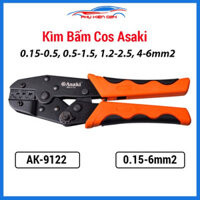Kìm bấm cos ASAKI AK-9122 đầu cos 0.15-6mm2.tuốt dây dẹt,dây tròn dễ dàng