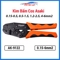 Kìm bấm cos ASAKI AK-9122 đầu cos 0.15-6mm2.tuốt dây dẹt,dây tròn dễ dàng