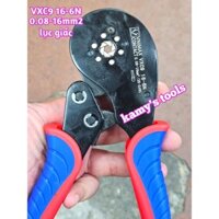 Kìm bấm cos pin tròn rỗng lục giác VXC9 16-6N Vnimax Contact dài 200mm 0.08-16mm2