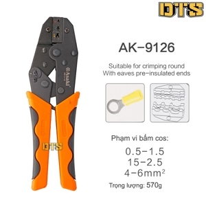 Kìm bấm đầu cosse chỉa bọc nhựa Asaki AK-9126 - 6mm2