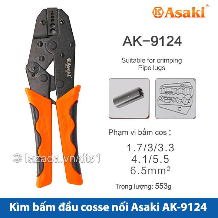 Kìm bấm đầu cosse nối Asaki AK-9124 - 6mm2