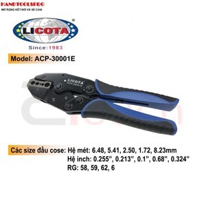 Kìm bấm đầu cote dây cáp kết nối Licota ACP-30001E