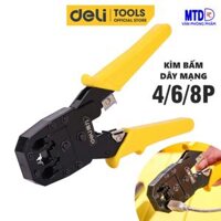 Kìm Bấm Dây Mạng 4/6/8P Deli Cao Cấp Chính Hãng - Thép không gỉ - Sử Dụng Đa Năng, Tiện Dụng - EDL2468