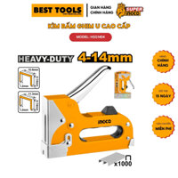 Kìm bấm ghim U cao cấp, dòng công nghiệp INGCO HSG1404, dùng ghim cố định vật liệu da, vải, lên gỗ