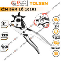 Kìm bấm lỗ thắt lưng, bấm dây da đồng hồ, dây nịt, bìa cứng…9’’/220mm 10101. Kềm bấn lỗ 6 size Chính hãng TOLSEN