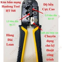 Kìm Bấm Mạng Vàng HANLONG TOOL  HT 568  - Lưỡi Dao Thép Xịn Bền CAO CẤP - Chuyên dụng cho kĩ thuật . SẢN XUẤT TẠI TAIWAN