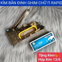 Kìm bắn đinh ghim chữ U đồ bấm kim ghim bấm tập bắn gỗ nệm da Rapid có kèm đinh ghim Việt Đức 13/4 13/6 13/8