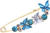 Kim băng cài áo và khăn hình hoa GC22 - Bướm xanh M1