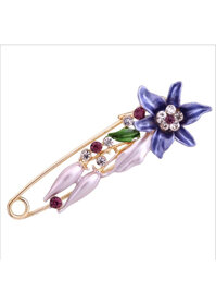 Kim băng cài áo Vintage đính hoa mẫu mới GC22 - 22.11 Hoa ly tím