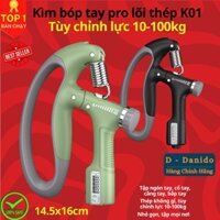 Kìm bóp tay, Kìm tập cơ tay dụng cụ tập gym tại nhà điều chỉnh lực 10-100kg có đếm số tự động D Danido - 1c xanh lá