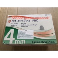 kim bút (bút chích) chích tiểu đường BD ultra fine pro 4mm 0.23mm (32G) x 4mm (hộp 100 cái) kim bánh ú