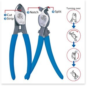 Kìm cắt cáp có tuốt dây KCC-22 Tsunoda