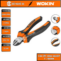 Kìm cắt công nghiệp đa năng 7"/180mm 101107 Wokin thép CR-V màu đen dùng để cắt dây đồng đồng thau sắt nhôm và thép GD