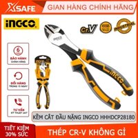 Kìm cắt đầu nặng cao cấp INGCO HHHDCP28180 7 inch thép CrV chống rỉ sét tay cầm cao su mềm cắt dây điện cáp kim loại