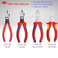 Kìm Cắt Thân Chéo Knipex 74 01 160/ 74 02 160/ 74 12 160/ 74 05 160/ 74 06 160 Chiều Dài 160mm Lưỡi Cắt Tôi 64 HRC