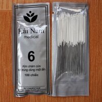Kim châm cứu Hải Nam số 6 gói (0,30 x 40) - hộp 10 gói - 1000 kim
