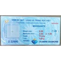Kim cương nhân tạo gắn răng Moissanite cao cấp - 2.5 ly