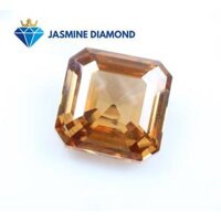Kim cương nhân tạo Mỹ Moissanite giác cắt Asscher Champagne - C&amp;C,6X6