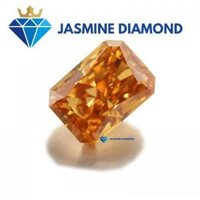 Kim cương nhân tạo Mỹ Moissanite giác cắt Radiant Champagne - C&amp;C,4X6