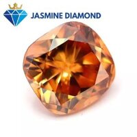 Kim cương nhân tạo Mỹ Moissanite giác cắt Cushion Champagne - C&amp;C,5X5