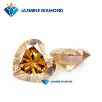 Kim cương nhân tạo Mỹ Moissanite giác cắt Heart Champagne - C&amp;C,5.5 ly