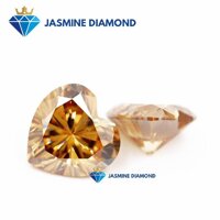 Kim cương nhân tạo Mỹ Moissanite giác cắt Heart Champagne - C&amp;C,5.5 ly