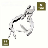 Kìm đa năng Mini 9 trong 1 - Móc khóa Edc bằng thép không gỉ có tuốc nơ vít, Dụng cụ mở chai & Dụng cụ cắt dây để đi bộ đường dài ngoài trời