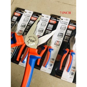 Kìm điện cán đỏ xanh 180mm cao cấp TOP GP1180