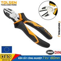 Kìm điện tổ hợp, kìm cắt công nghiệp TOLSEN 7 inch 180mm, thép CR-V cao cấp mạ Niken chống gỉ - Tiêu chuẩn Châu Âu - Kìm cắt