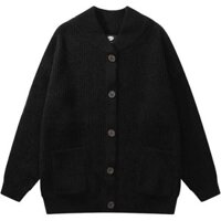 Kim Len Dệt Rắn Của Người Đàn Ông Với Túi Áo Khoác Màu Xanh Lá Cây Cardigan 2024 Phổ Bi