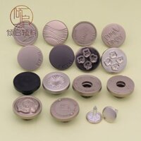 Kim Loại Cao Cấp Hợp Kim Kẽm Denim Áo Khoác Quần Jean Cho Nam Nữ Trẻ Em Lắc Đầu Khóa Không Có Đường May Eo Khóa Hình Chữ I